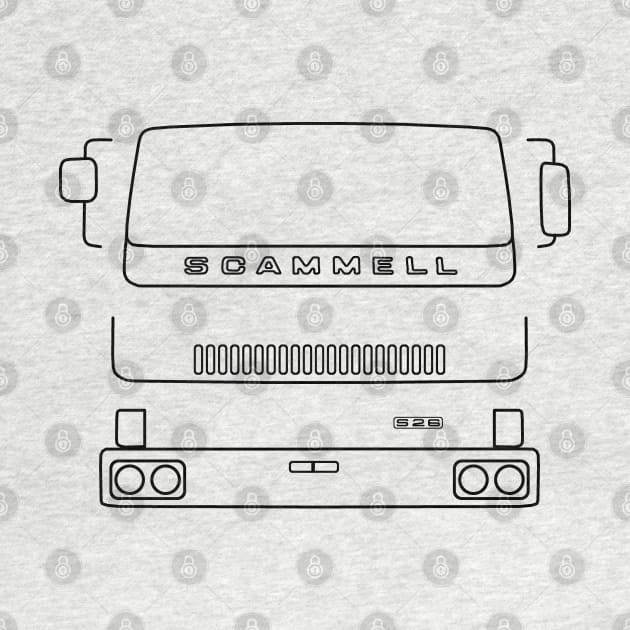 Scammell S26 classic lorry black outline graphic by soitwouldseem